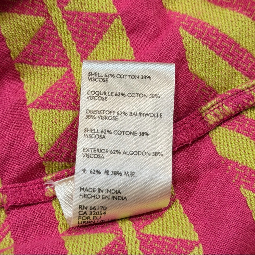 Anthropologie Maeve Dominique Tunic Dress pink yellow Geometric Boho Silhouette - Picture 13 of 15